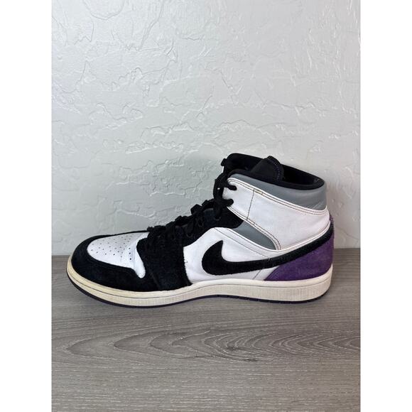 Nike Men’s Air Jordan 1 Mid SE Black Varsity Purple Retro 852542-105 Sz 8.5 - Picture 3 of 9